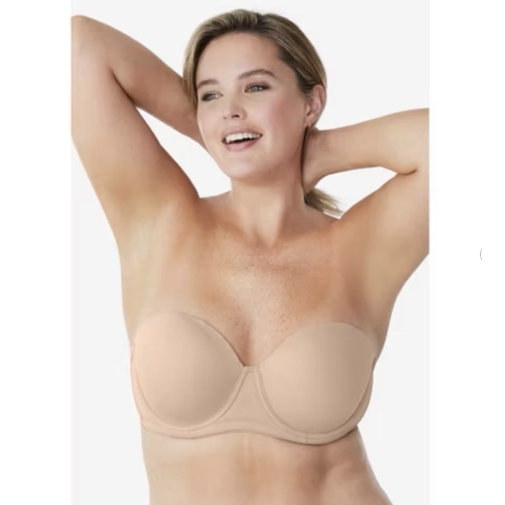 Comfort Choice Convertible Strapless Underwire Bra - 38 D Nude NEW In Package